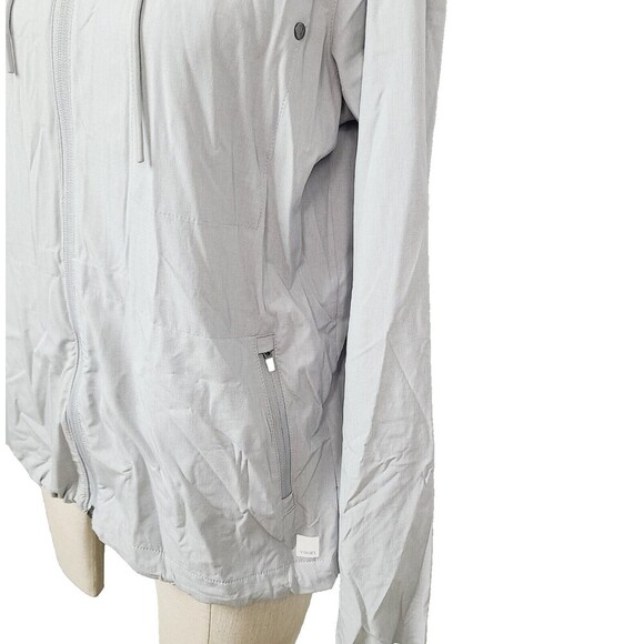 Vuori Outdoor Trainer Shell Jacket S Gray Stretch‎ Lightweight Full-Zip Hooded - Picture 3 of 12